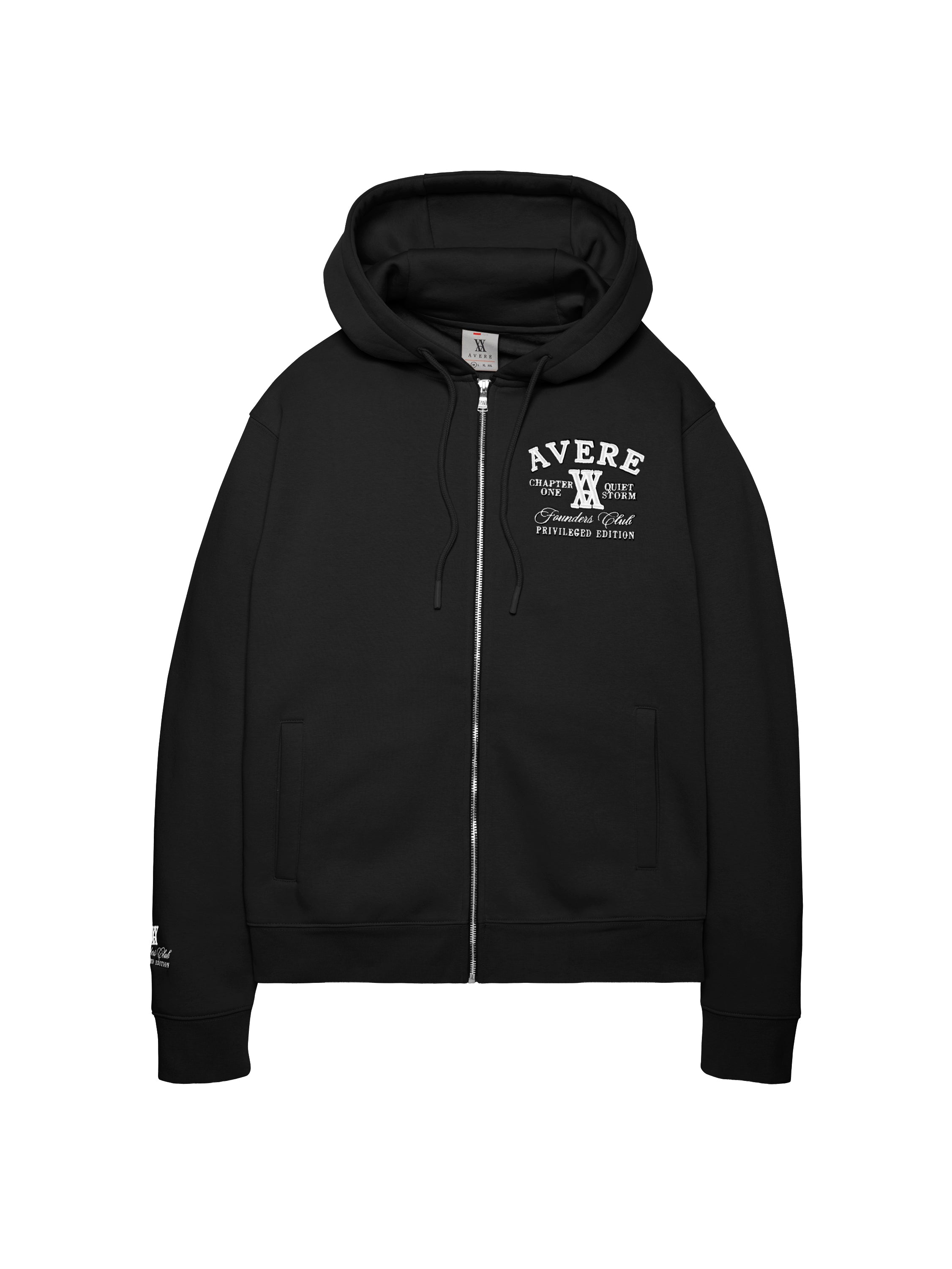 Amiata Black Zip Through Hoodie
