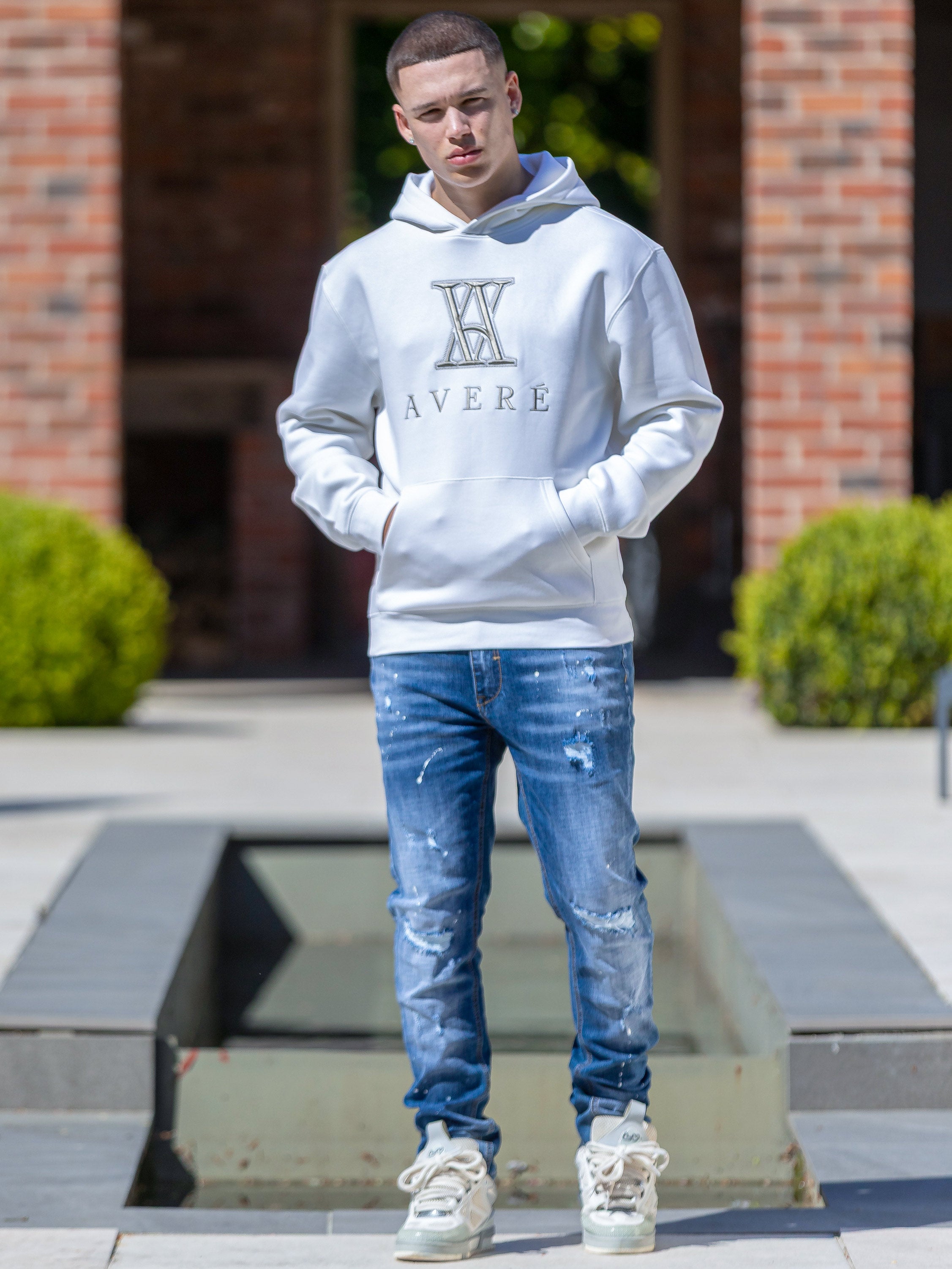 Amaro Logo White Hoodie