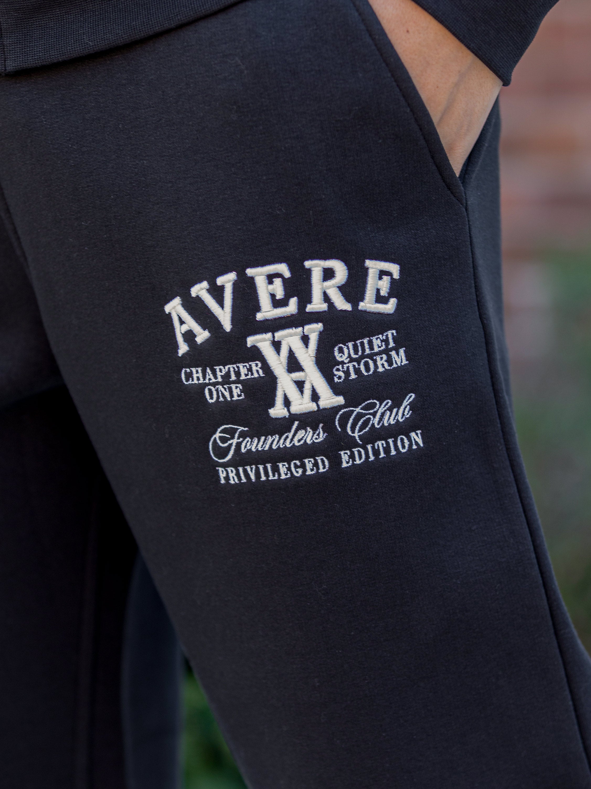 Paradiso Black Open Hem Sweatpants