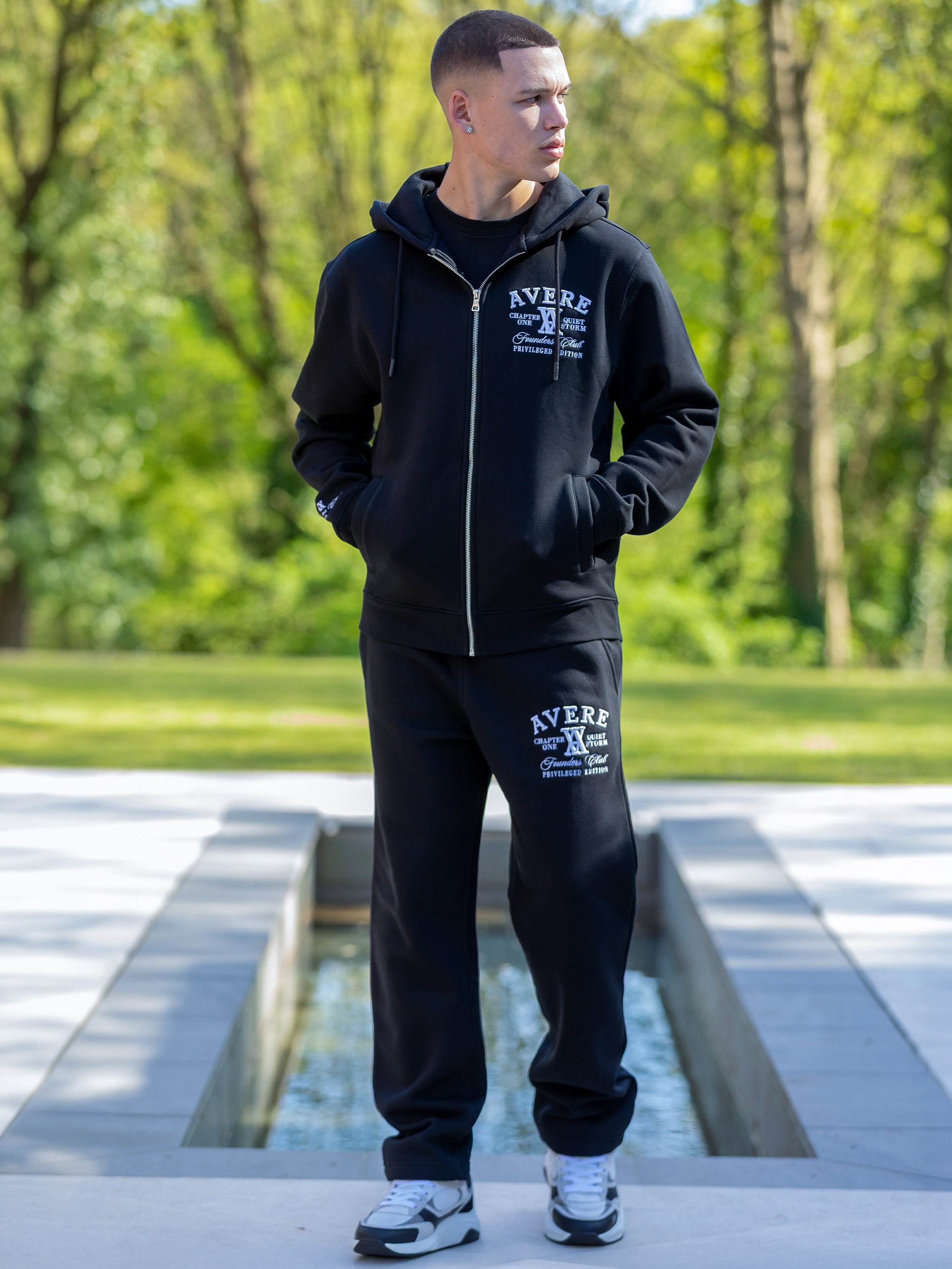 Amiata Black Zip Through Hoodie