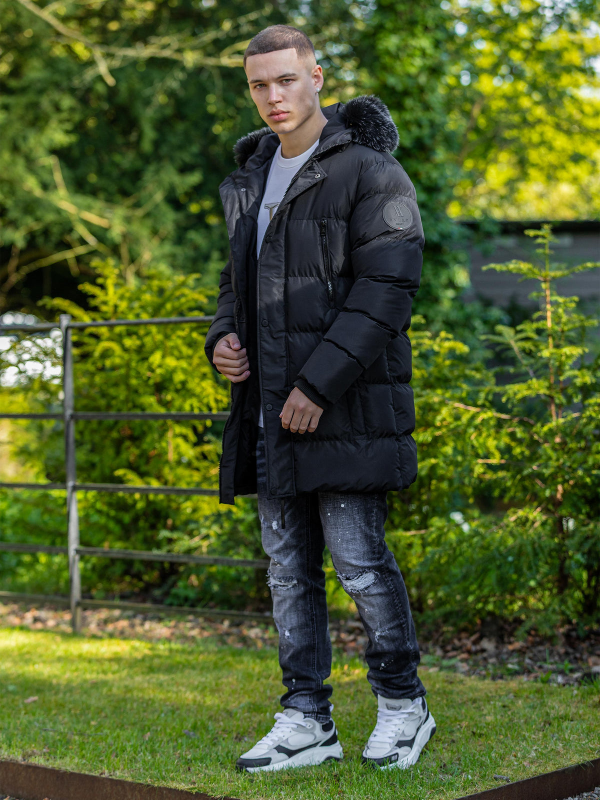 Blanc Black Longline Puffer Jacket