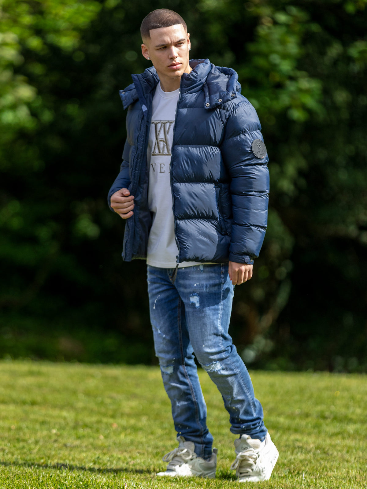 Vesuvius Navy Short Puffer Jacket