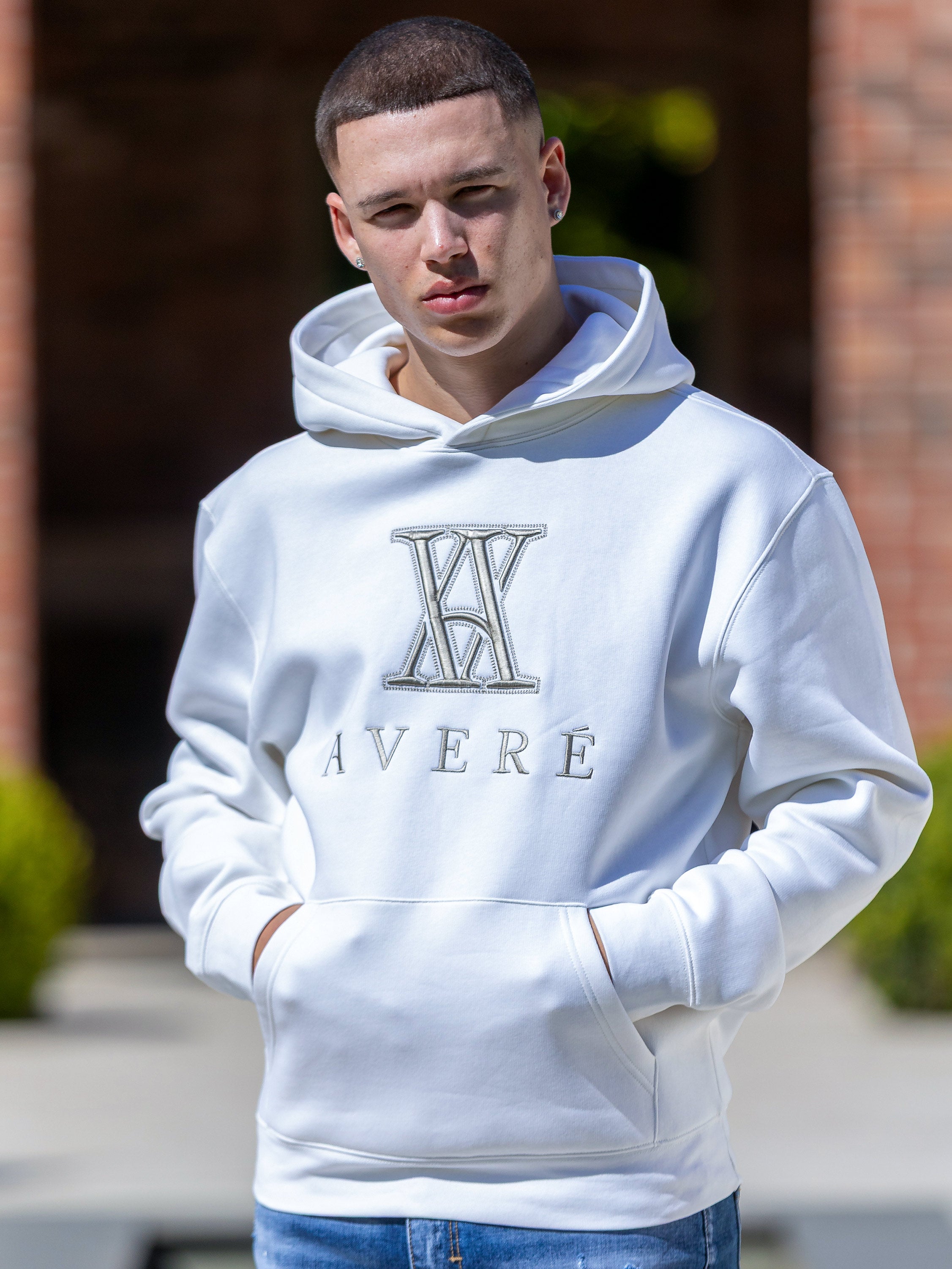 Amaro Logo White Hoodie