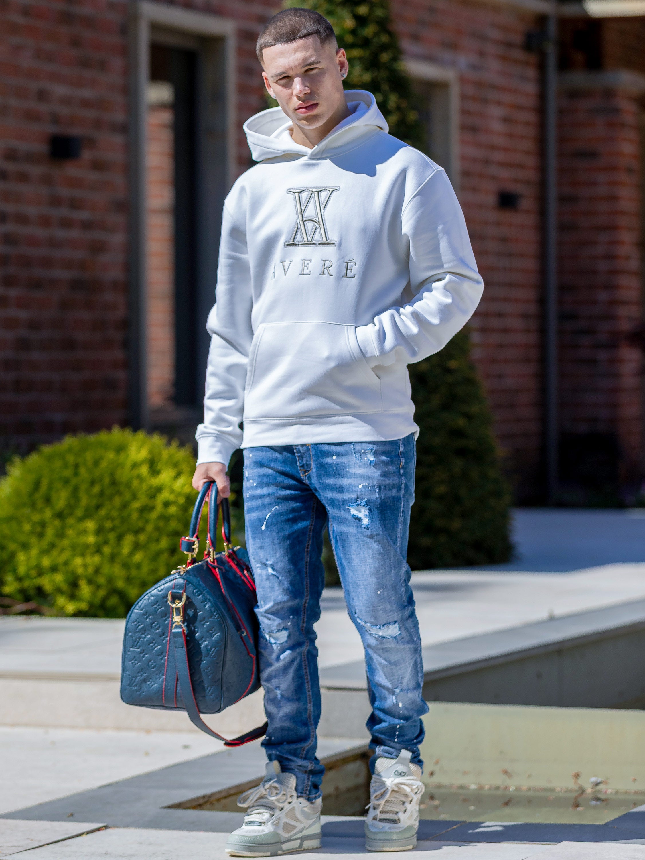 Amaro Logo White Hoodie