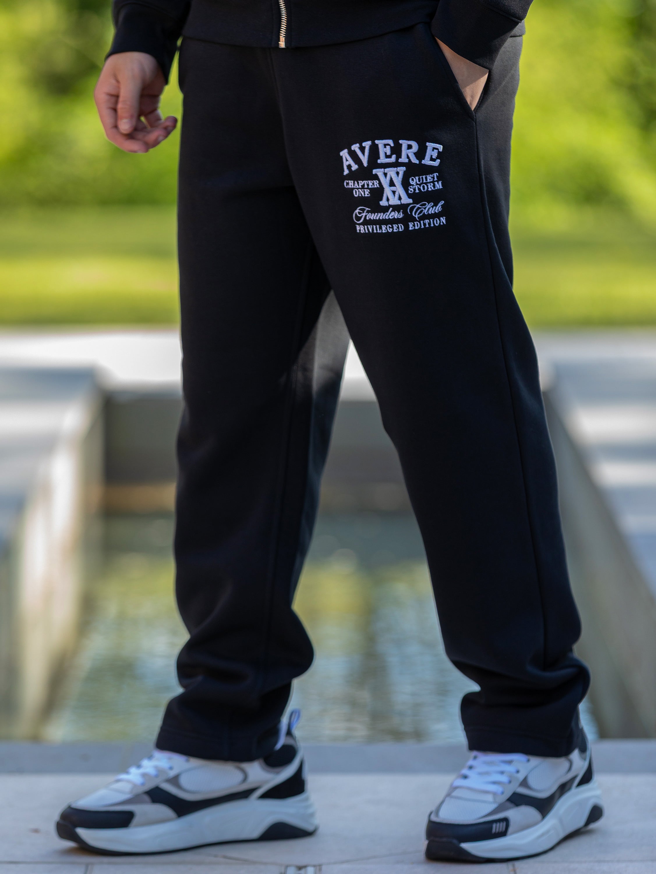 Paradiso Black Open Hem Sweatpants