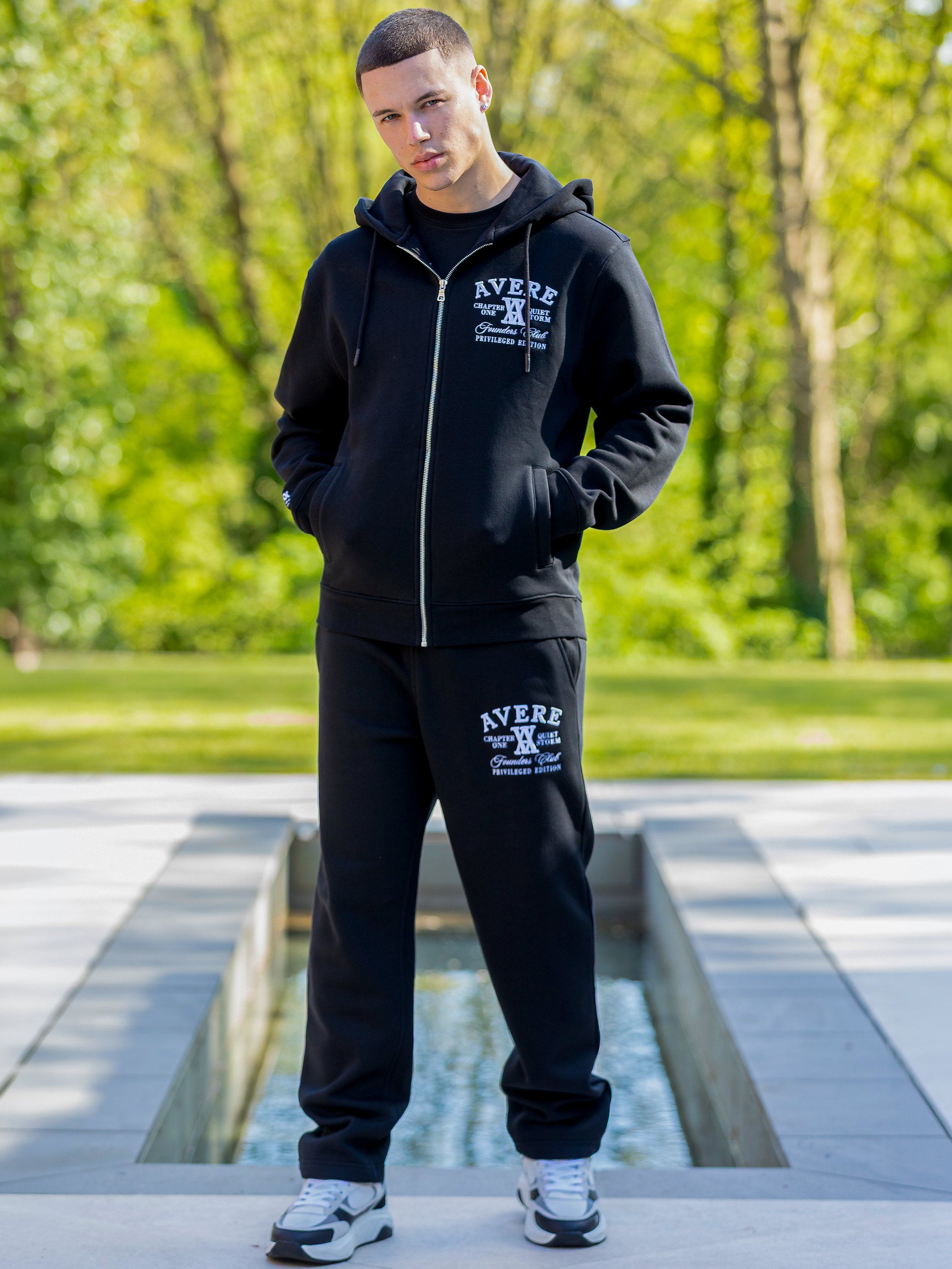 Amiata Black Zip Through Hoodie