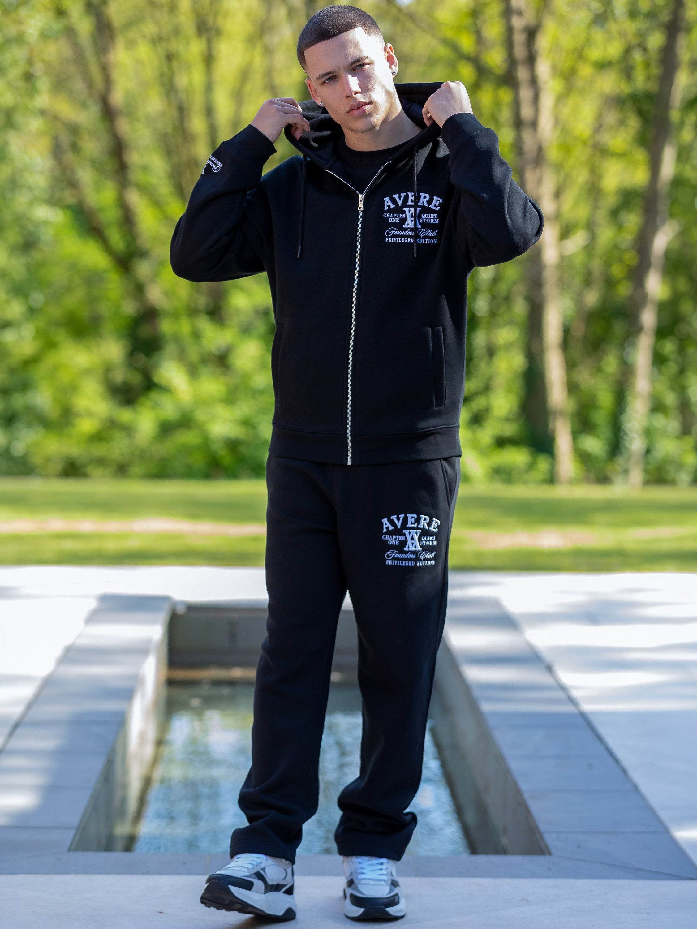 Amiata Black Zip Through Hoodie