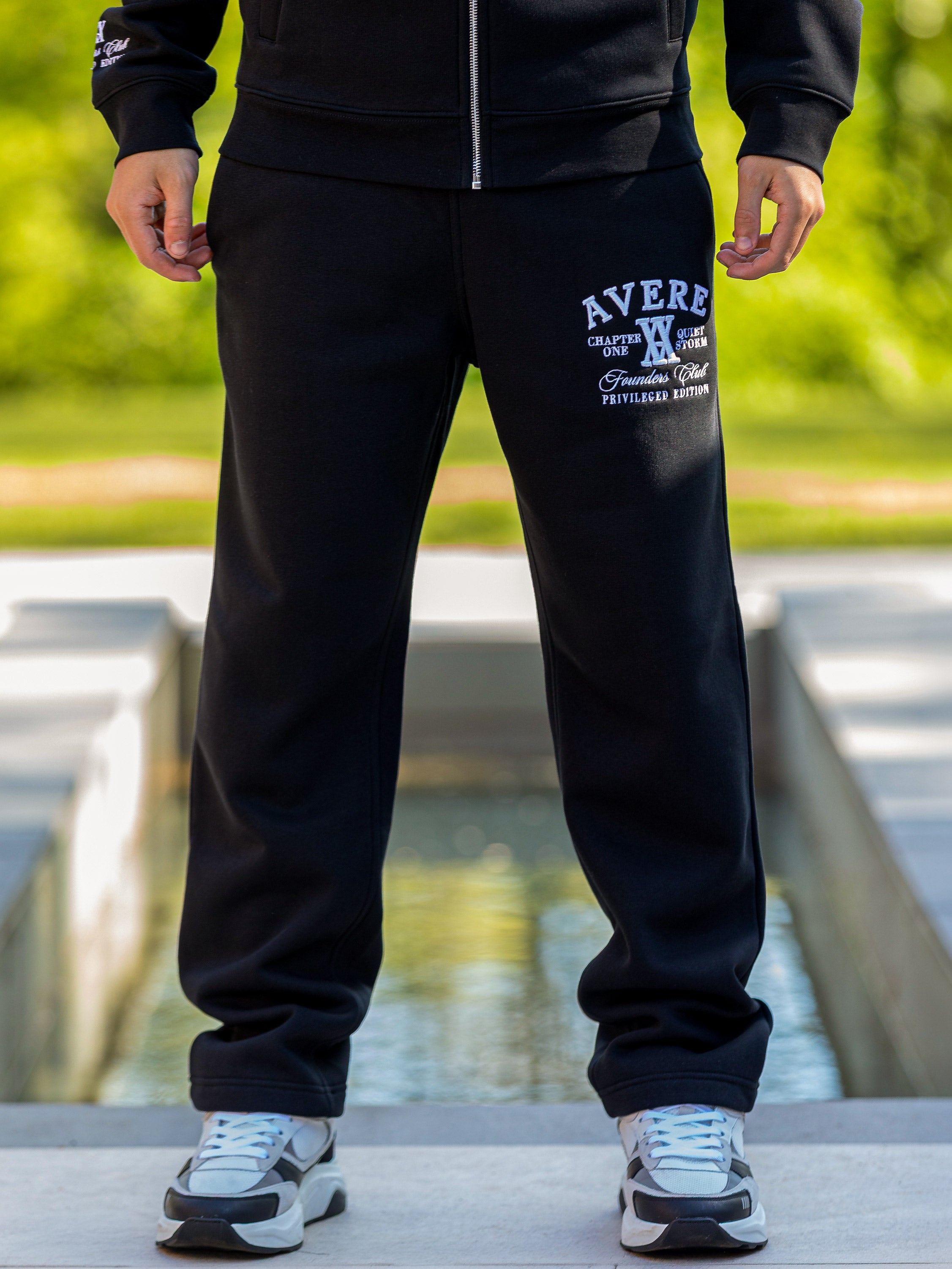 Paradiso Black Open Hem Sweatpants