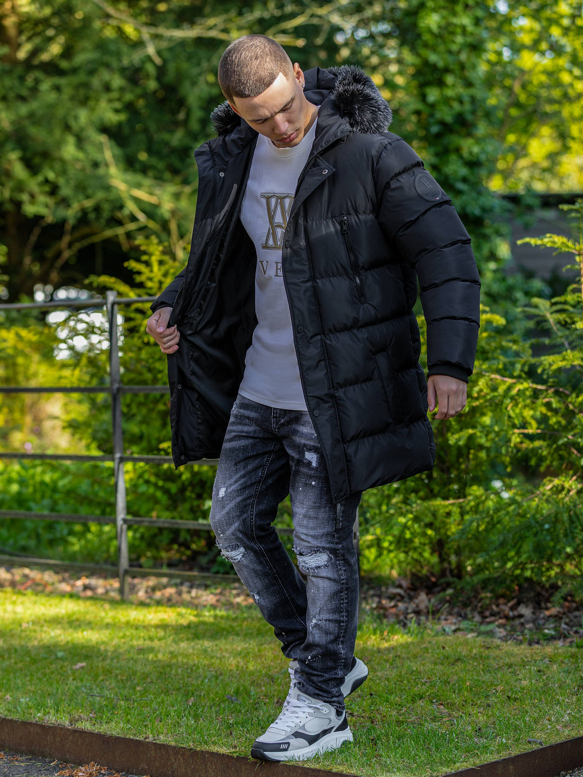 Blanc Black Longline Puffer Jacket