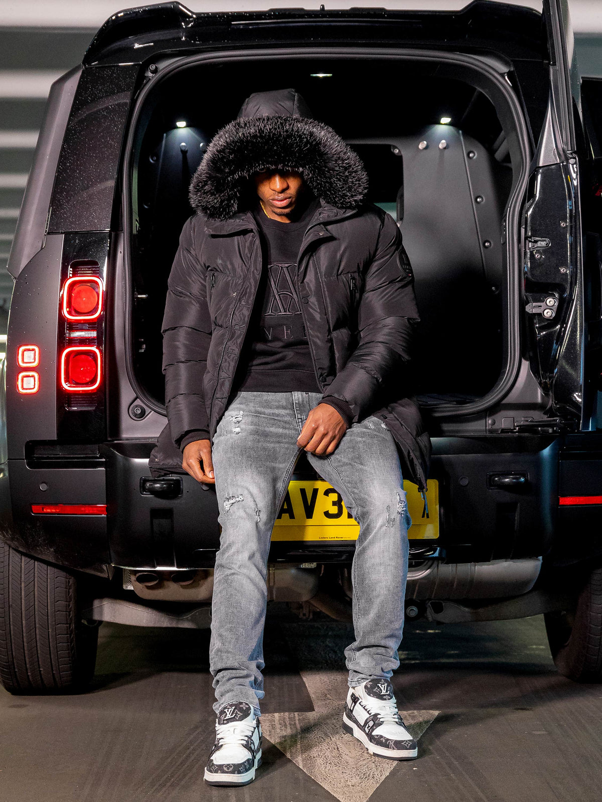 Blanc Black Longline Puffer Jacket