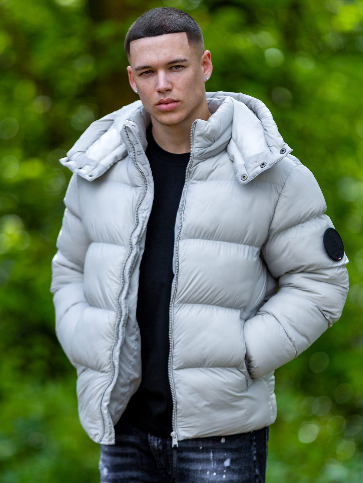 Vesuvius Grey Short Puffer Jacket