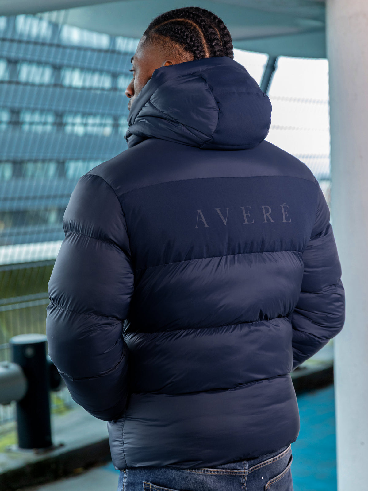 Vesuvius Navy Short Puffer Jacket