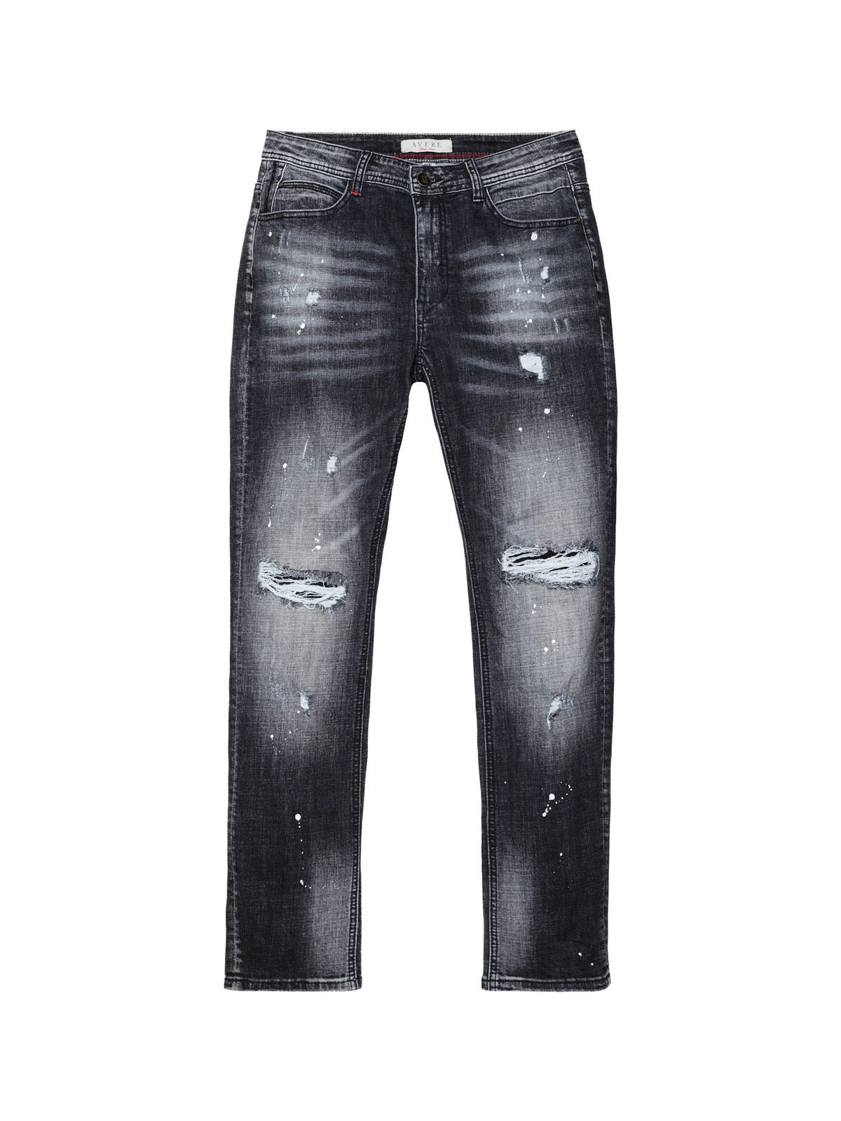Piazzi Black Wash Paint Splatter Jeans
