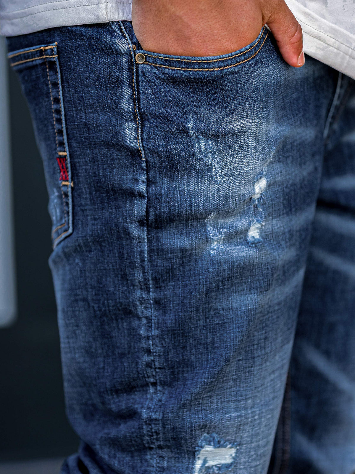 Torri Blue Wash Rip Repair Jeans