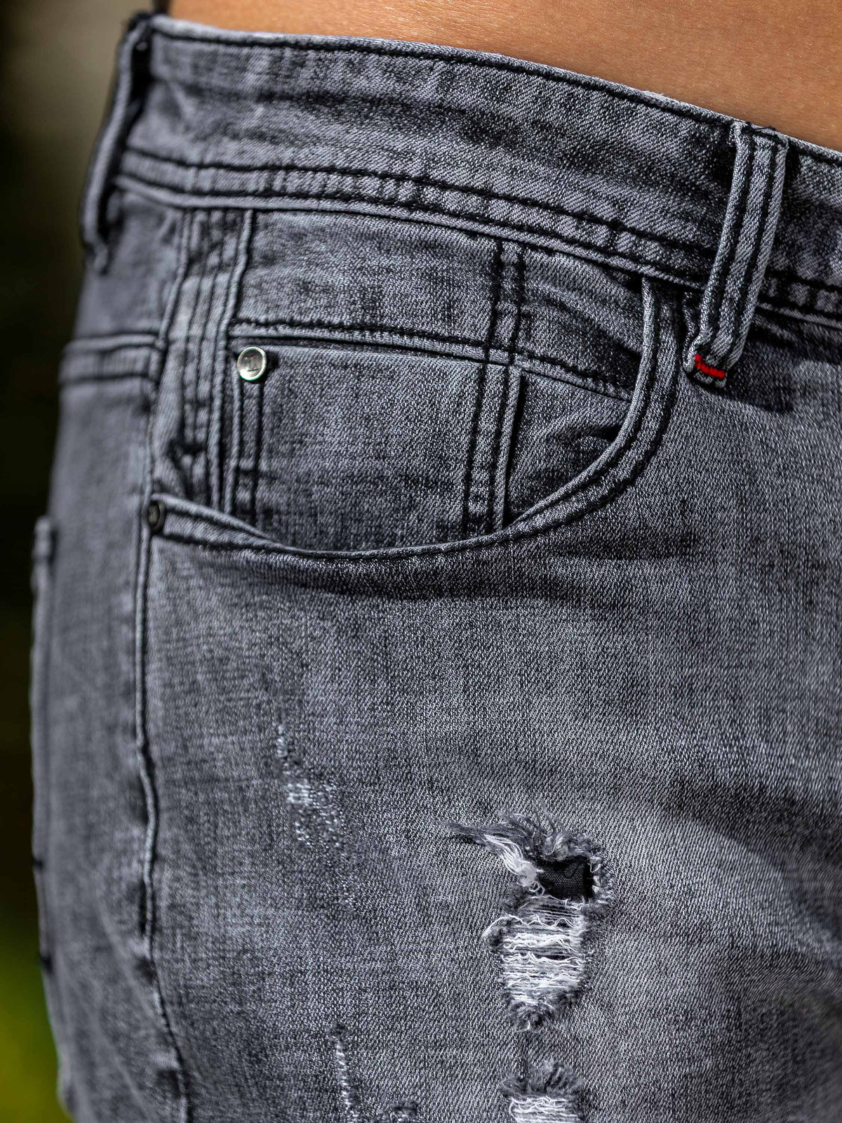 Torri Grey Wash Rip Repair Jeans